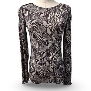 Women's Aritzia Wilfred Animal Print Stretch Top Size Small